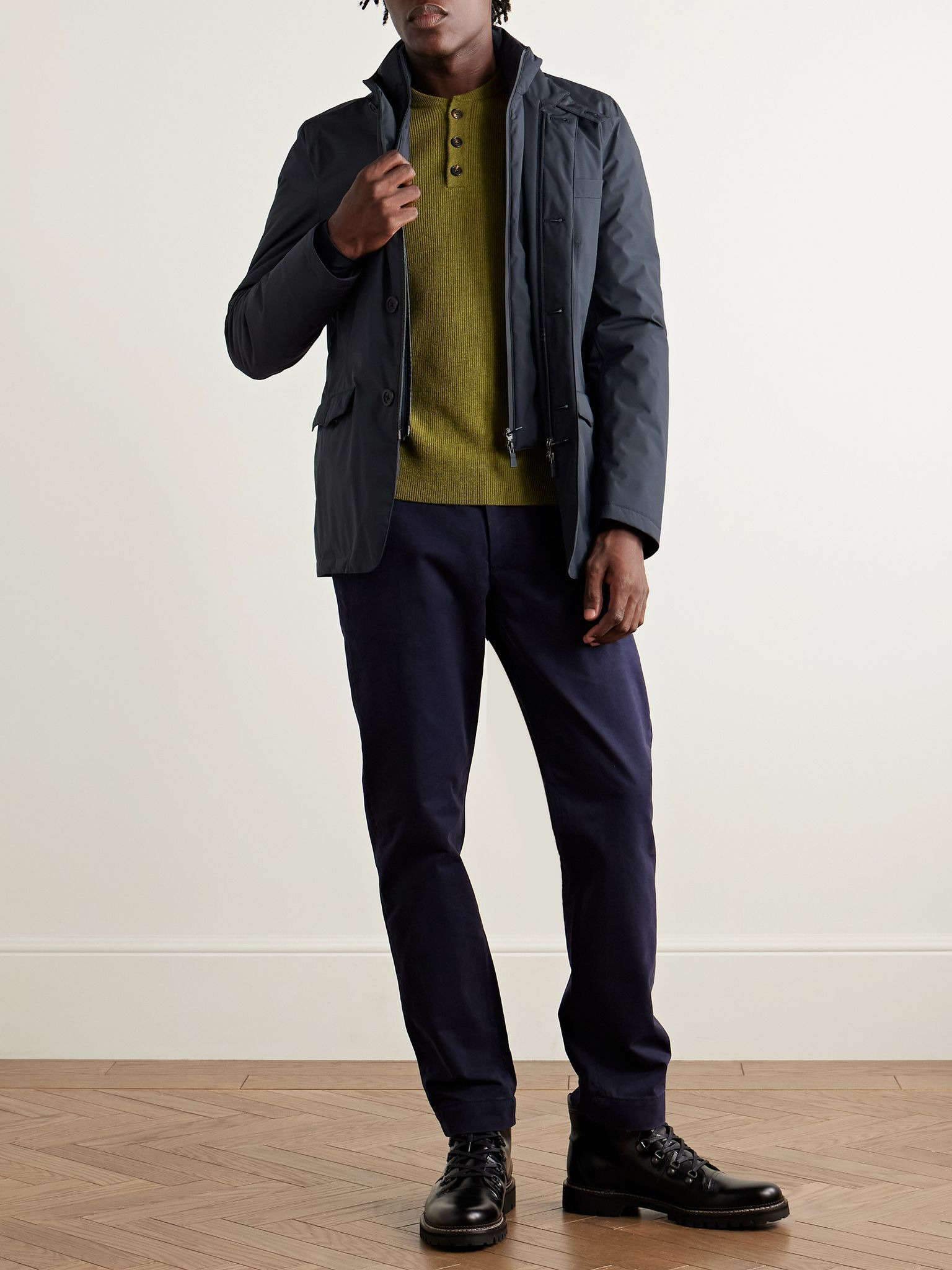 Padded Down Jacket Navy - 2