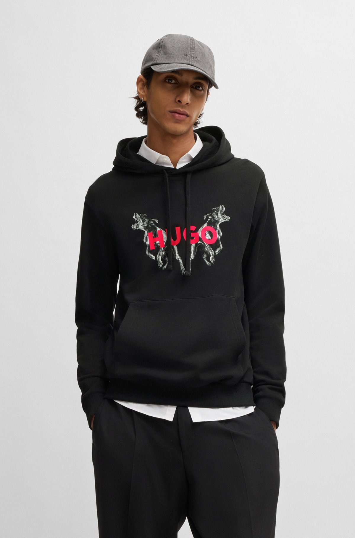 COTTON-TERRY HOODIE WITH ANIMAL GRAPHIC PRINTS - 2