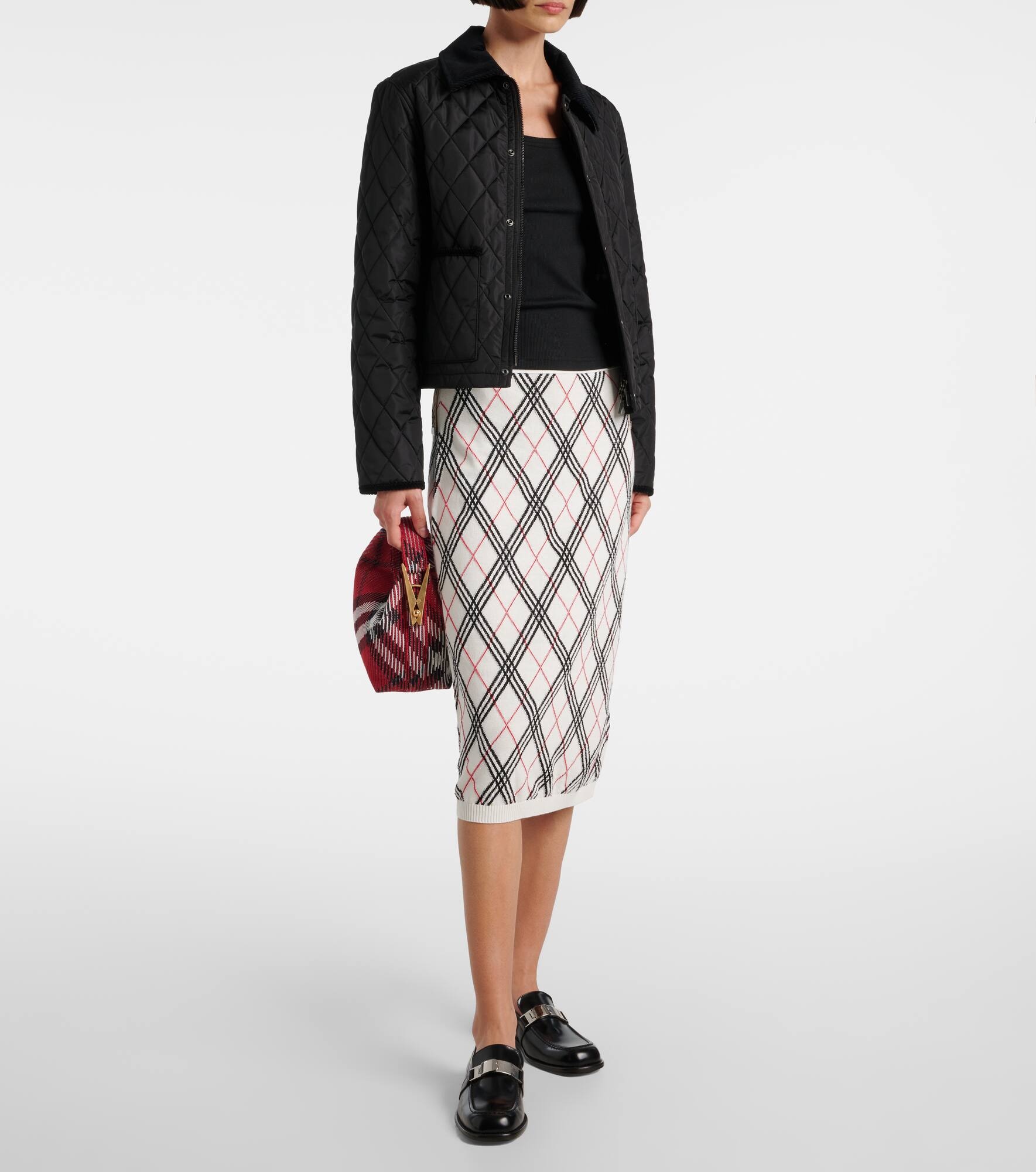 Argyle knitted cotton midi skirt - 2