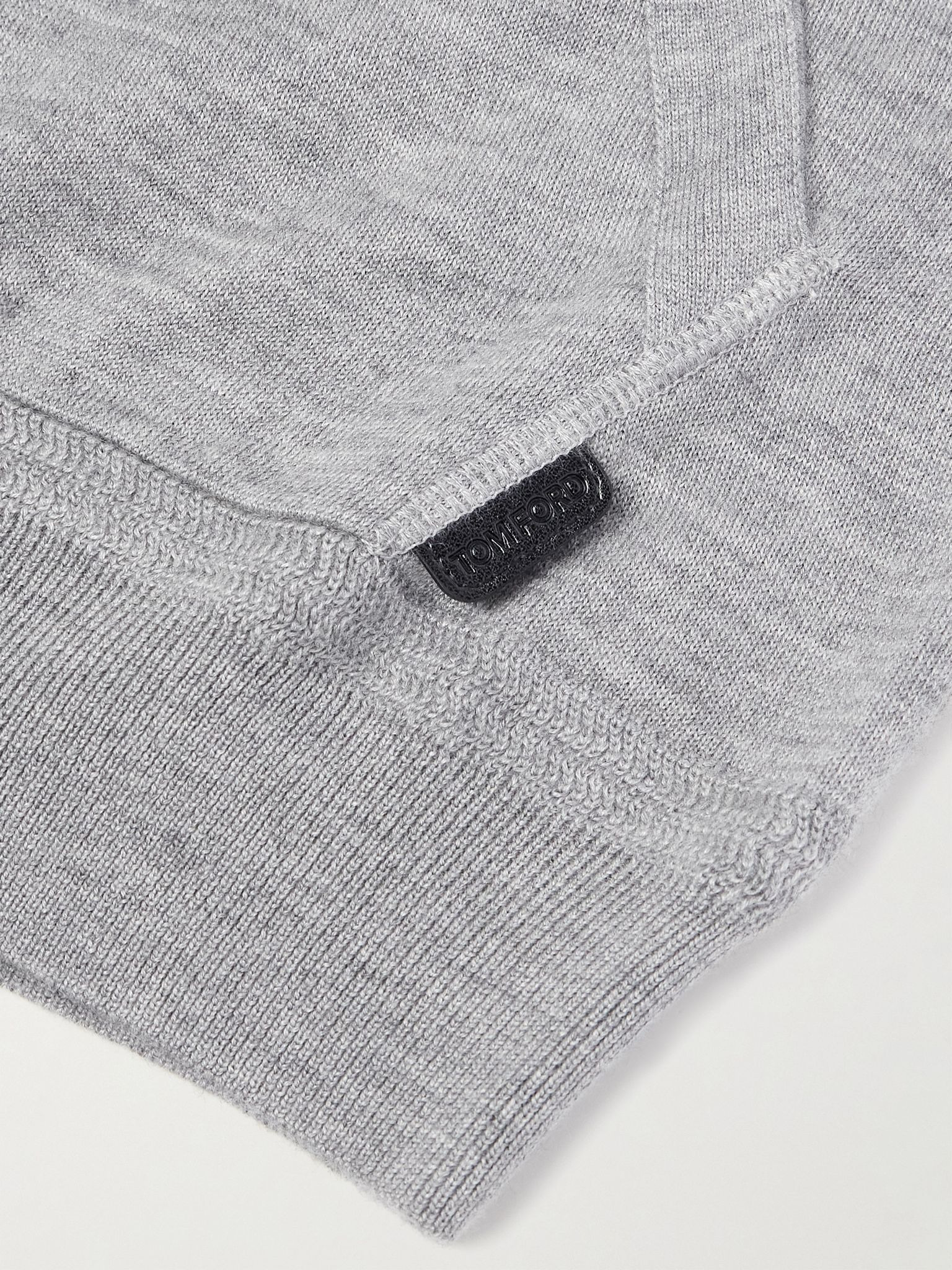 Cashmere and Silk-Blend Zip-Up Hoodie Gray - 4