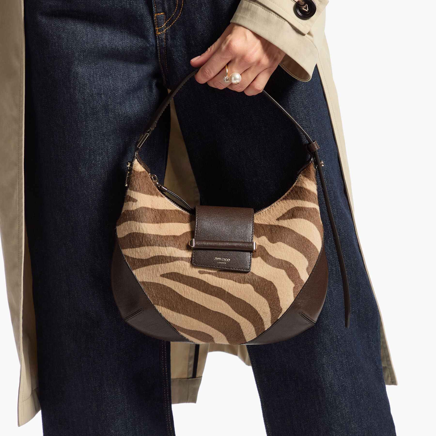 Bar Hobo S
Natural Zebra Print Pony Leather Shoulder Bag - 2