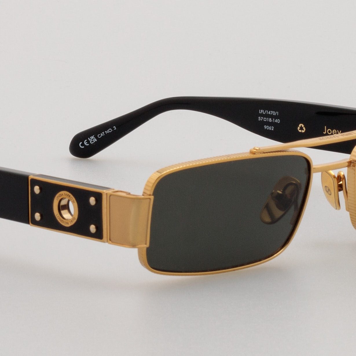 JOEY RECTANGULAR SUNGLASSES IN YELLOW GOLD - 7