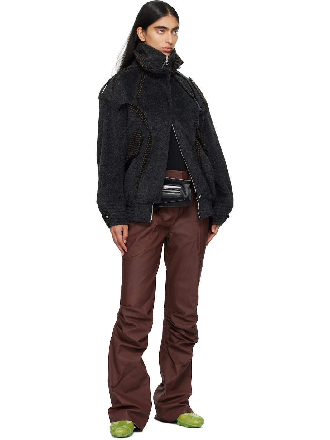 Burgundy Kiko Kostadinov Edition Eero Leather Pants - 4