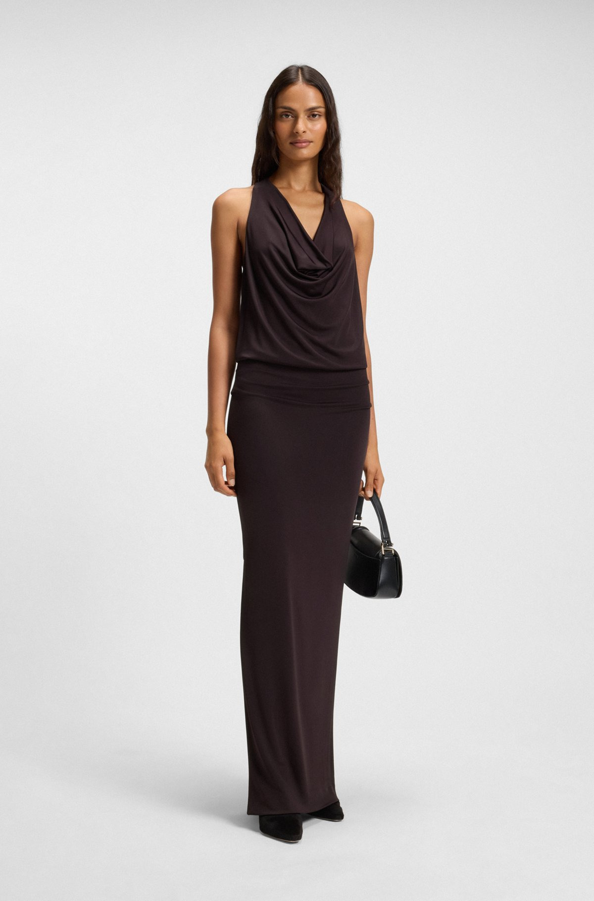 COWL-NECK DRESS WITH REAR METAL DETAIL - 2