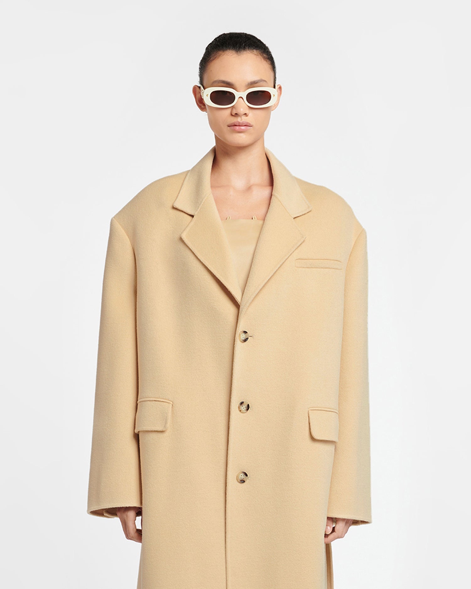 Double Wool And Silk Blend Coat - 4