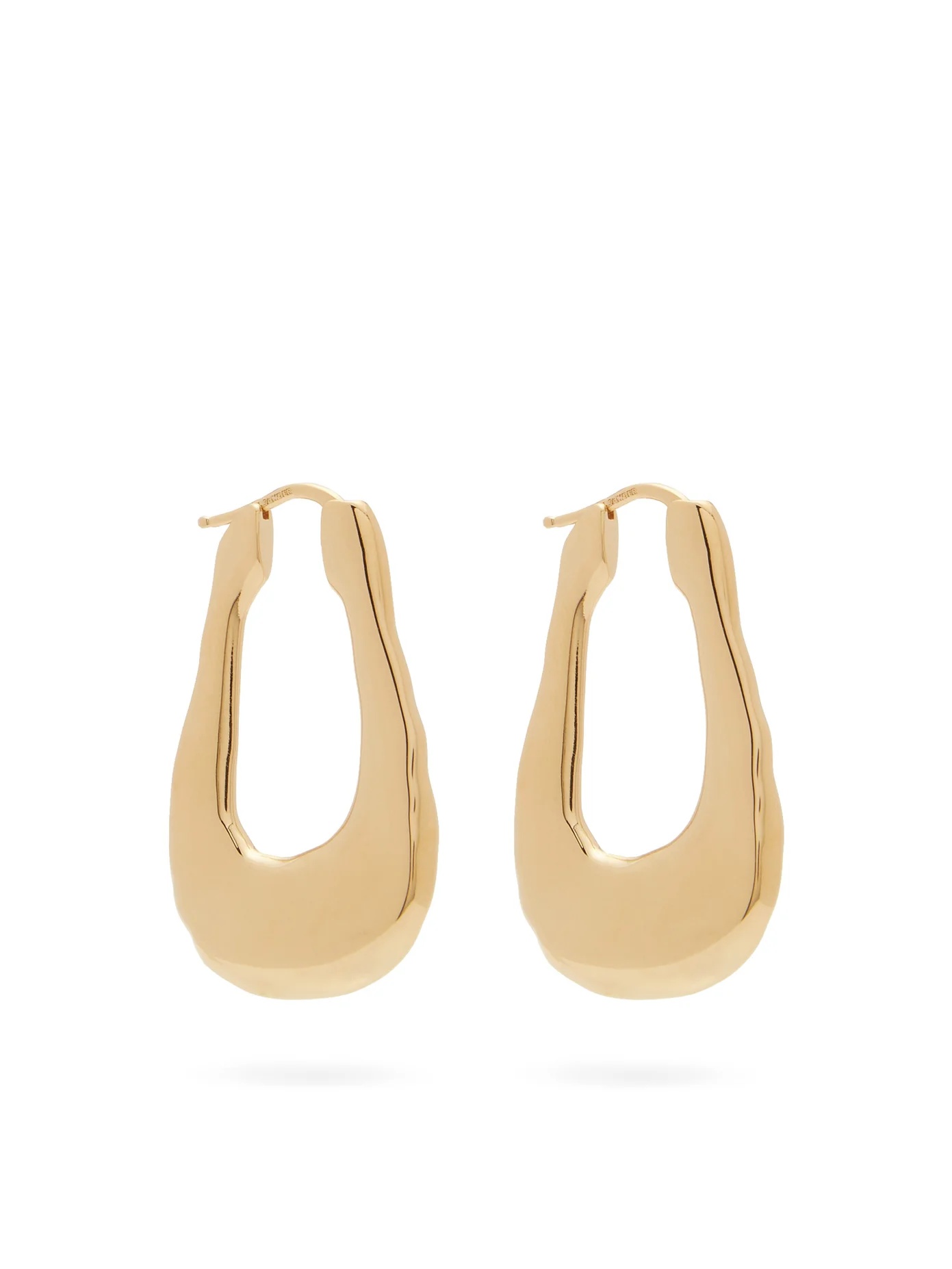 Gold-plated sterling-silver hoop earrings - 1