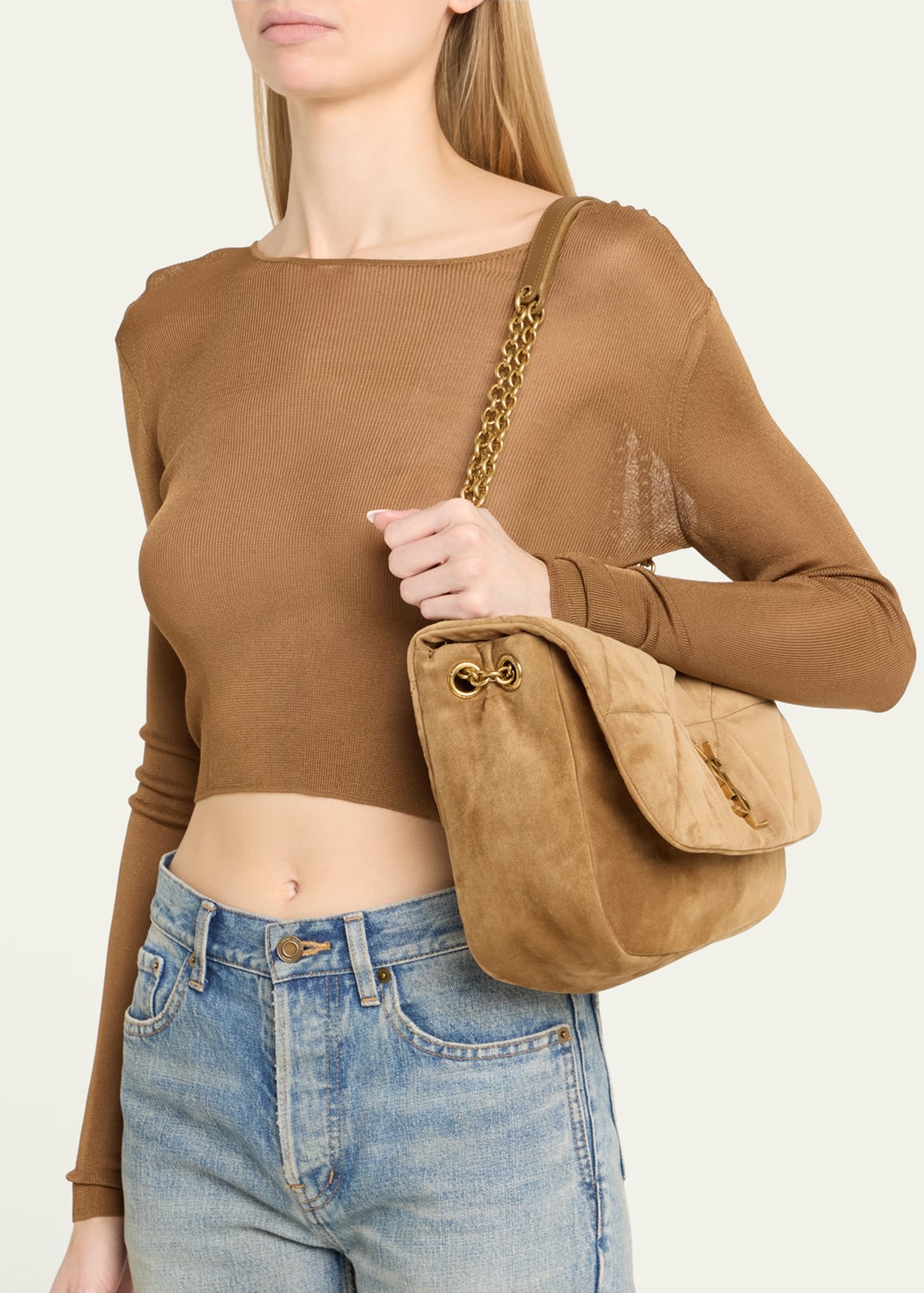 Jamie 4.3 Medium Quilted Suede Shoulder Bag - 2