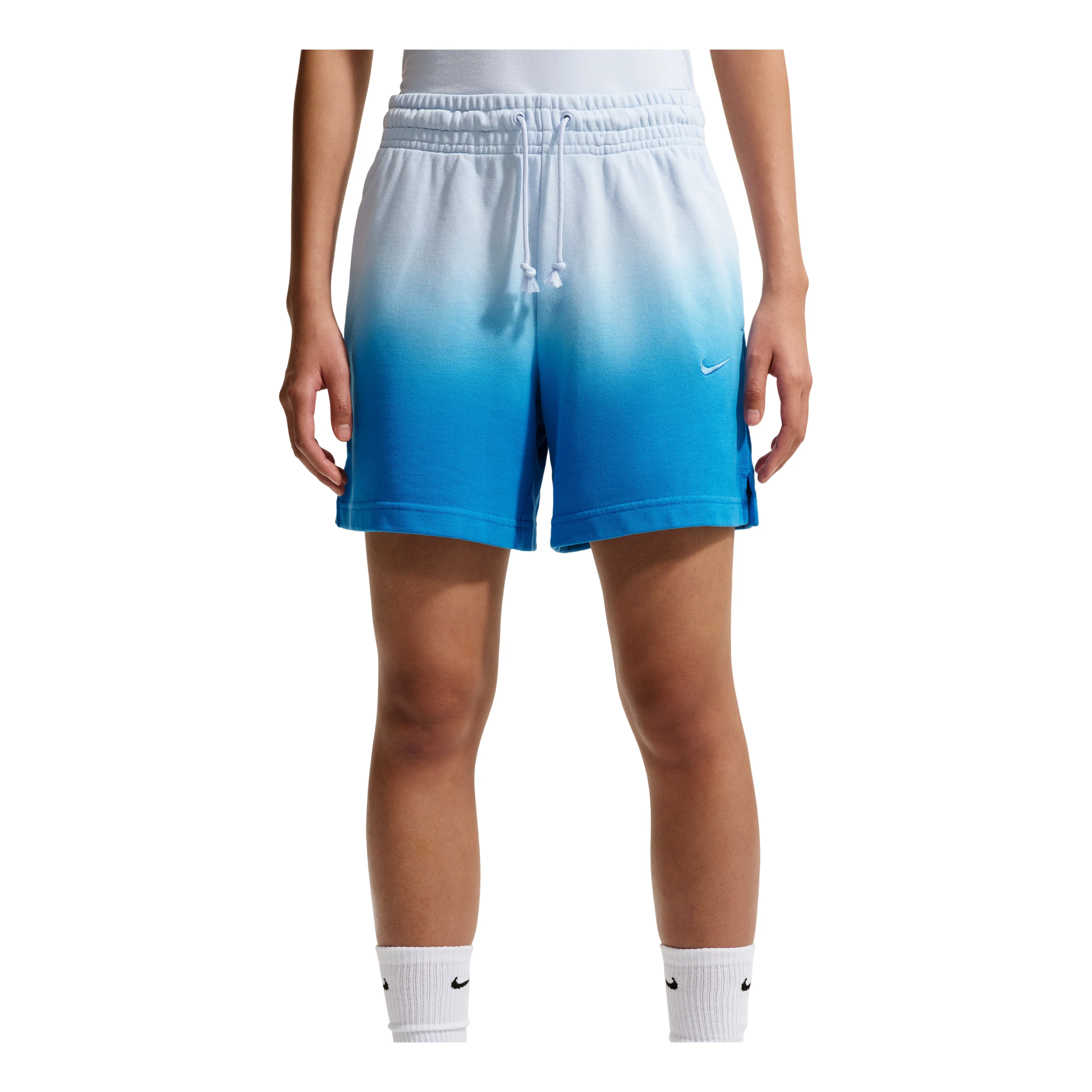 (WMNS) Nike Sportswear Phoenix Fleece Mid-Waist Shorts 'Hydrogen Blue Light Photo Blue' IF7371-407 - 1