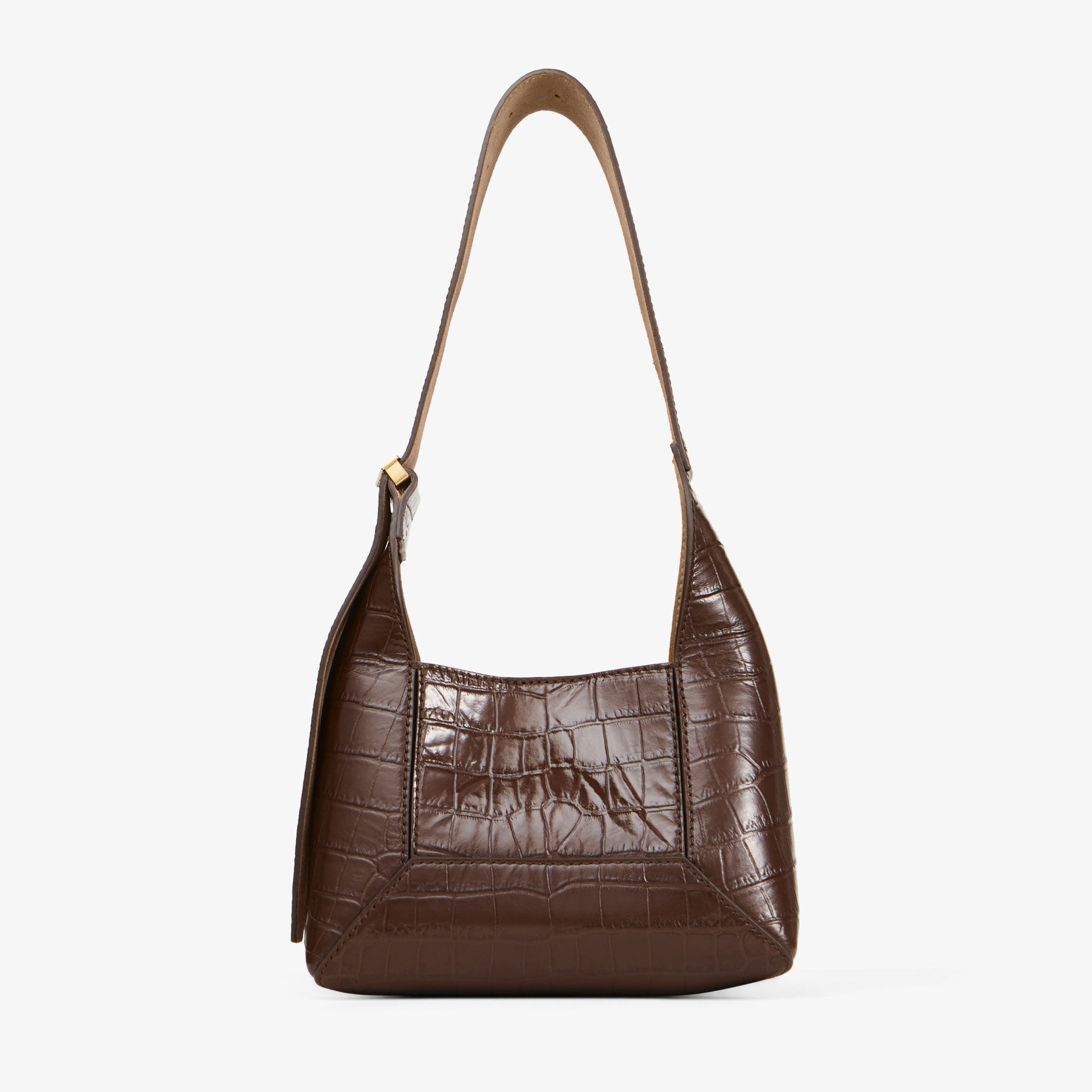 Diamond Hobo S
Chocolate Croc Embossed Calf Leather Shoulder Bag - 5
