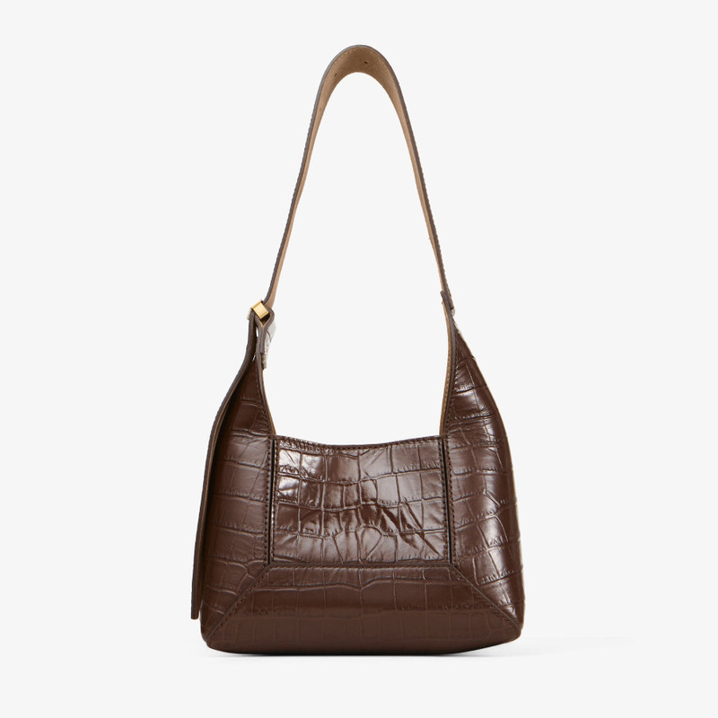 Diamond Hobo S
Chocolate Croc Embossed Calf Leather Shoulder Bag 5