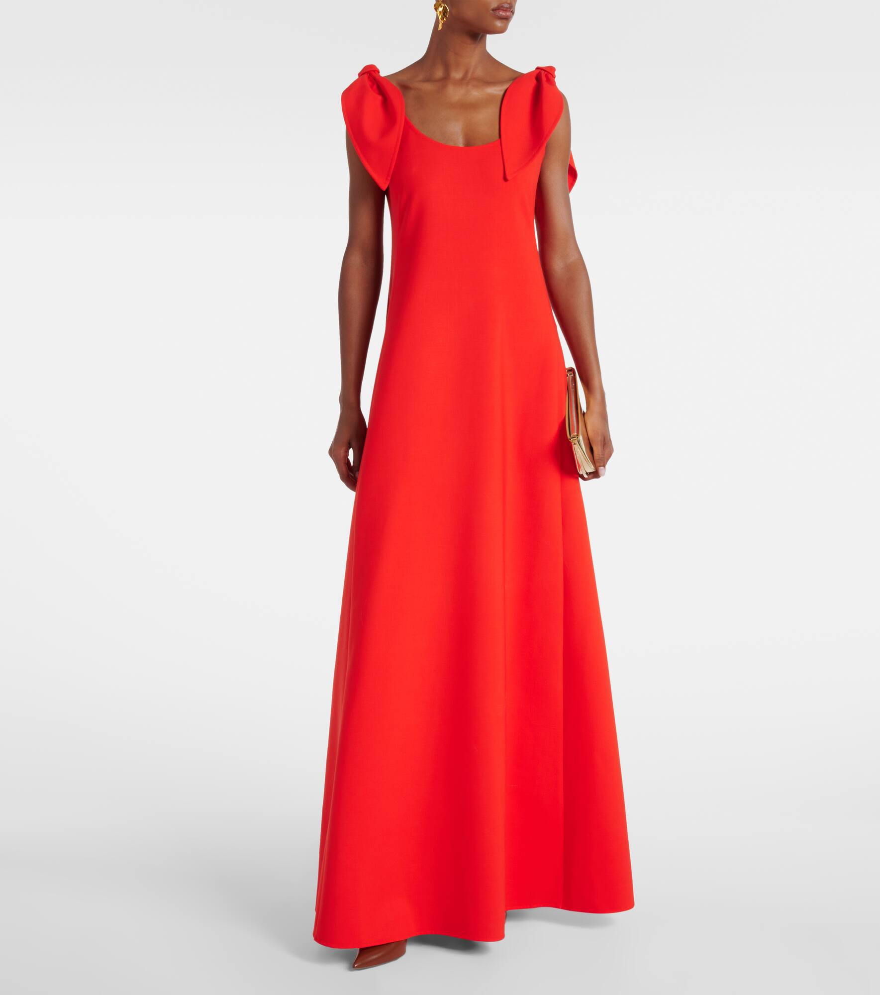 Bow-detail wool-blend gown - 2