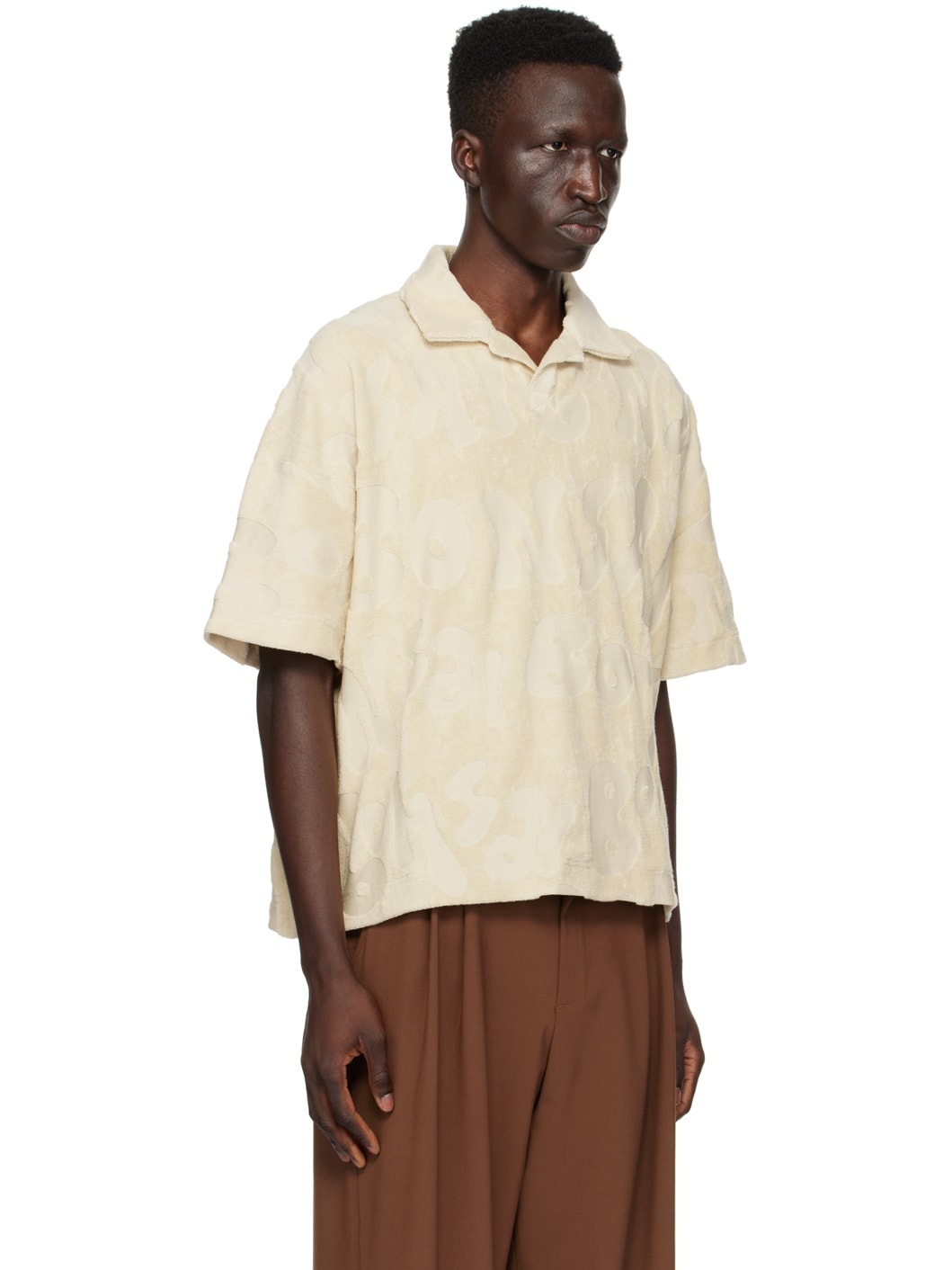 Beige Jacquard Polo - 2