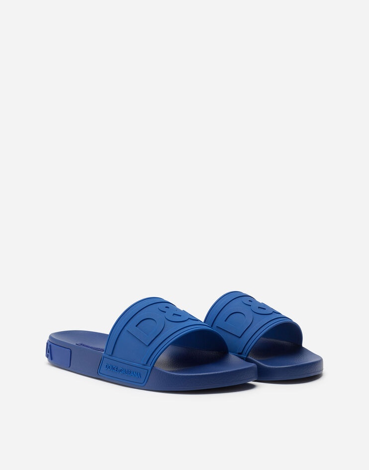 Rubber beachwear sliders with D&G logo - 2