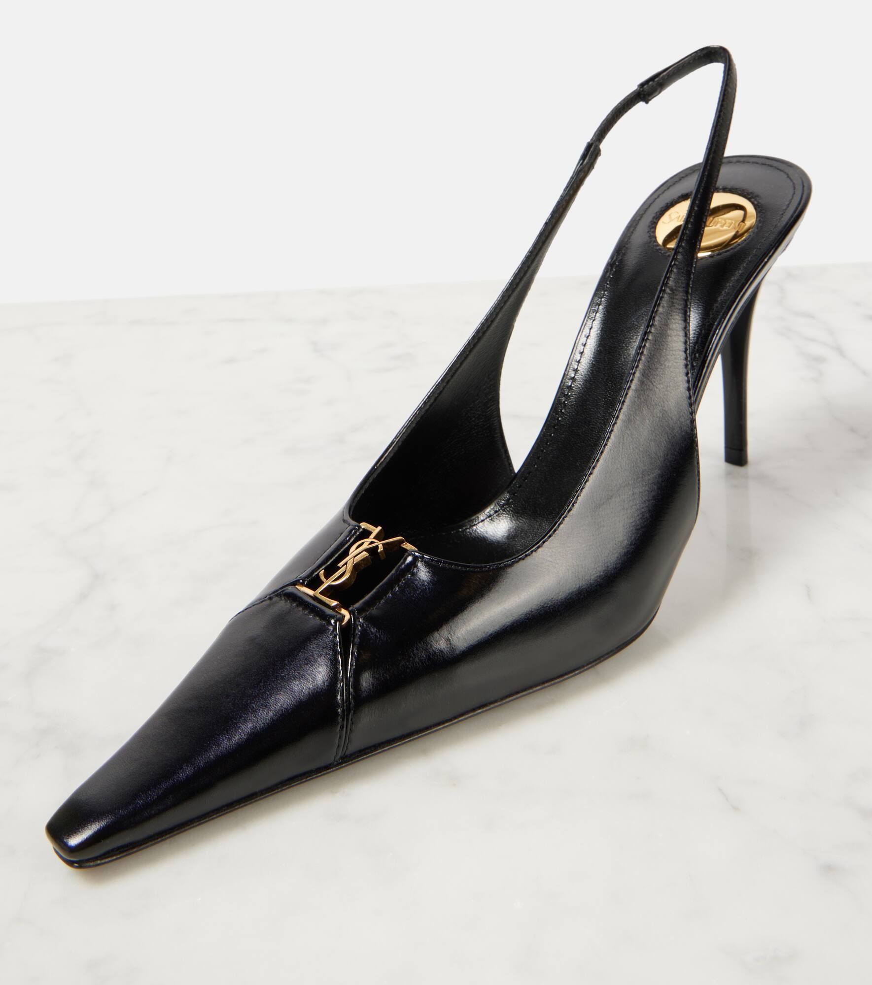 Babylone Cassandre leather slingback pumps - 5