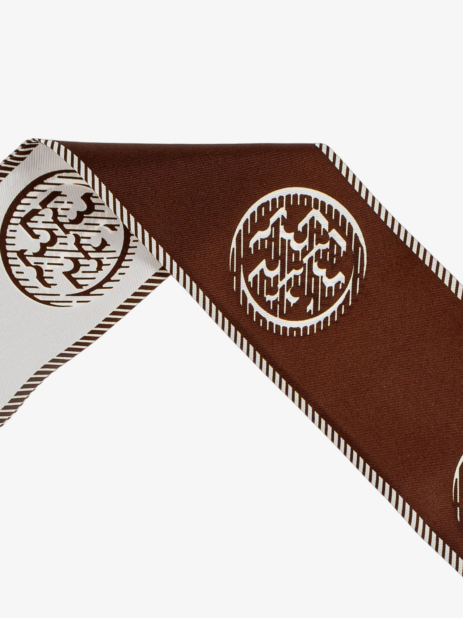 TORY BURCH - Tory Burch Medallion Logo Ribbon Silk Tie - 2