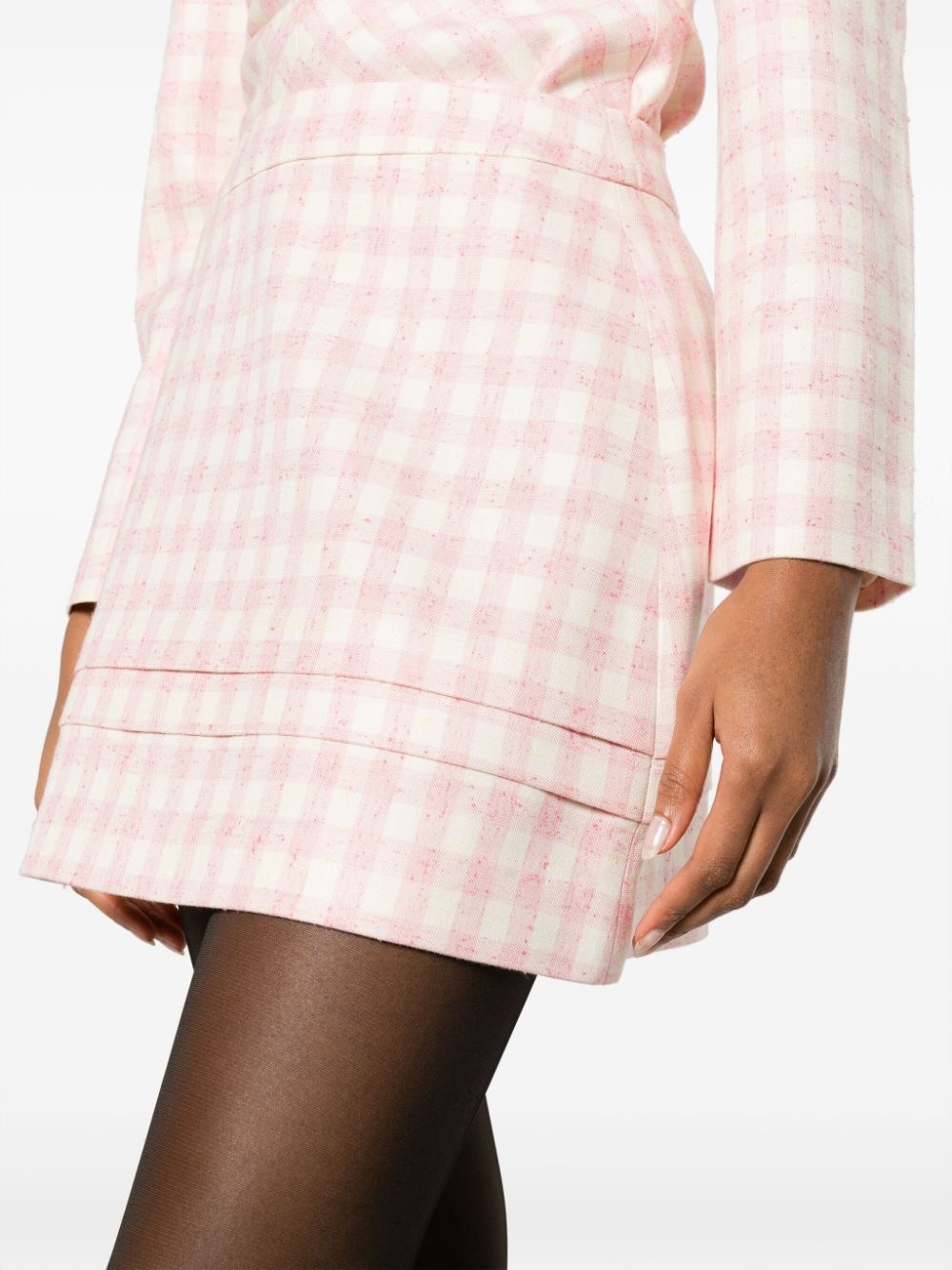 A-line checkerboard-print miniskirt - 5