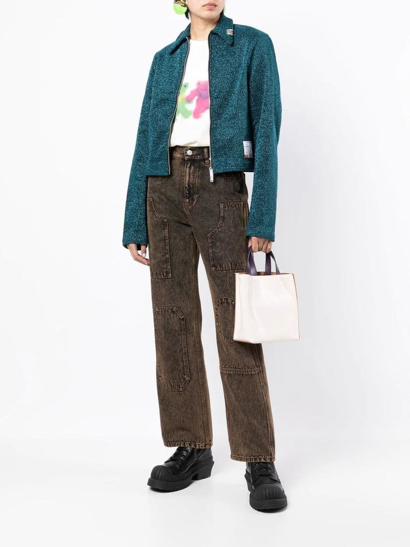 Maison MIHARAYASUHIRO logo-patch zip-up shirt jacket outlook