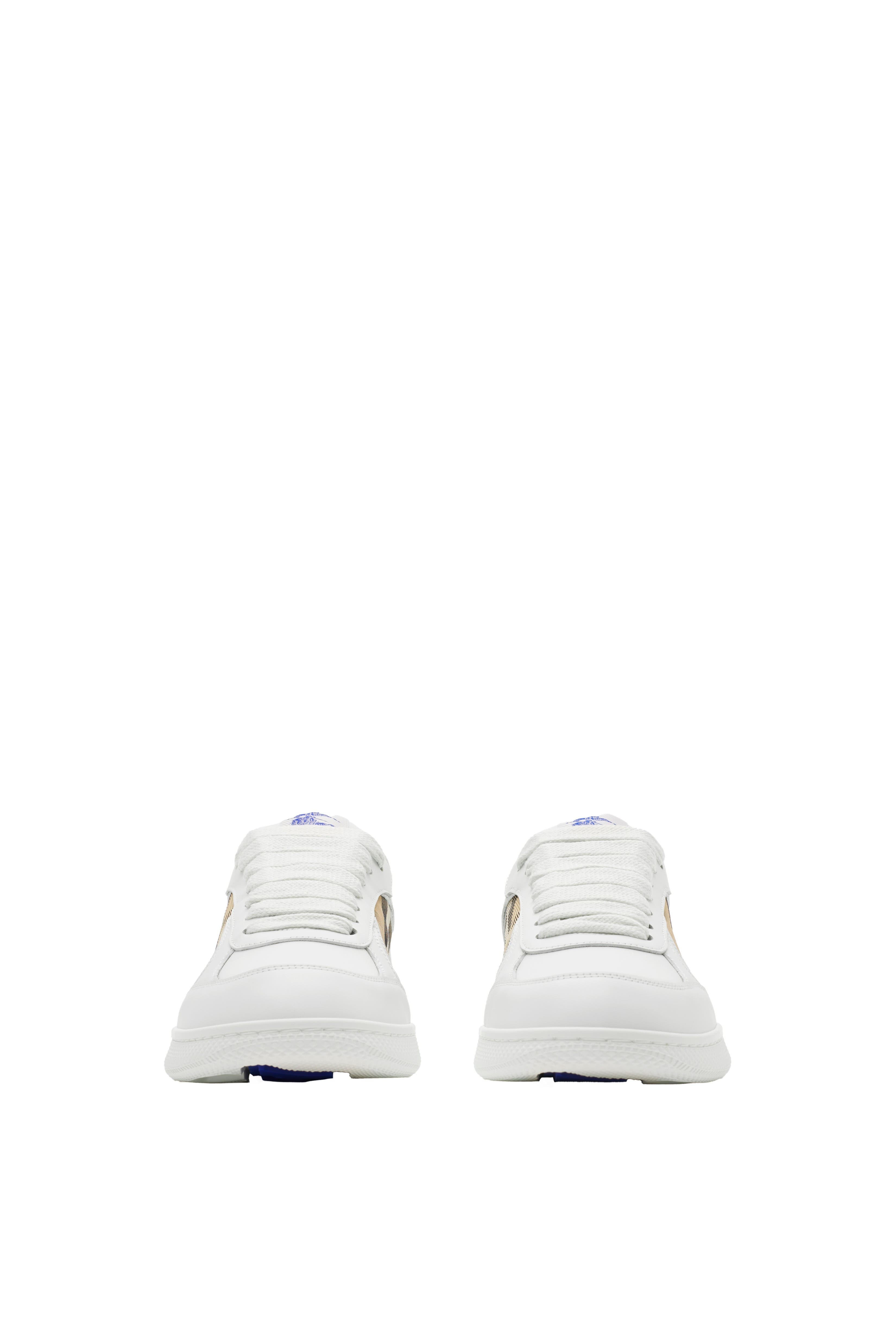 burberry Leather and Check Terrace Sneakers in White/sand at Nordstrom - 3