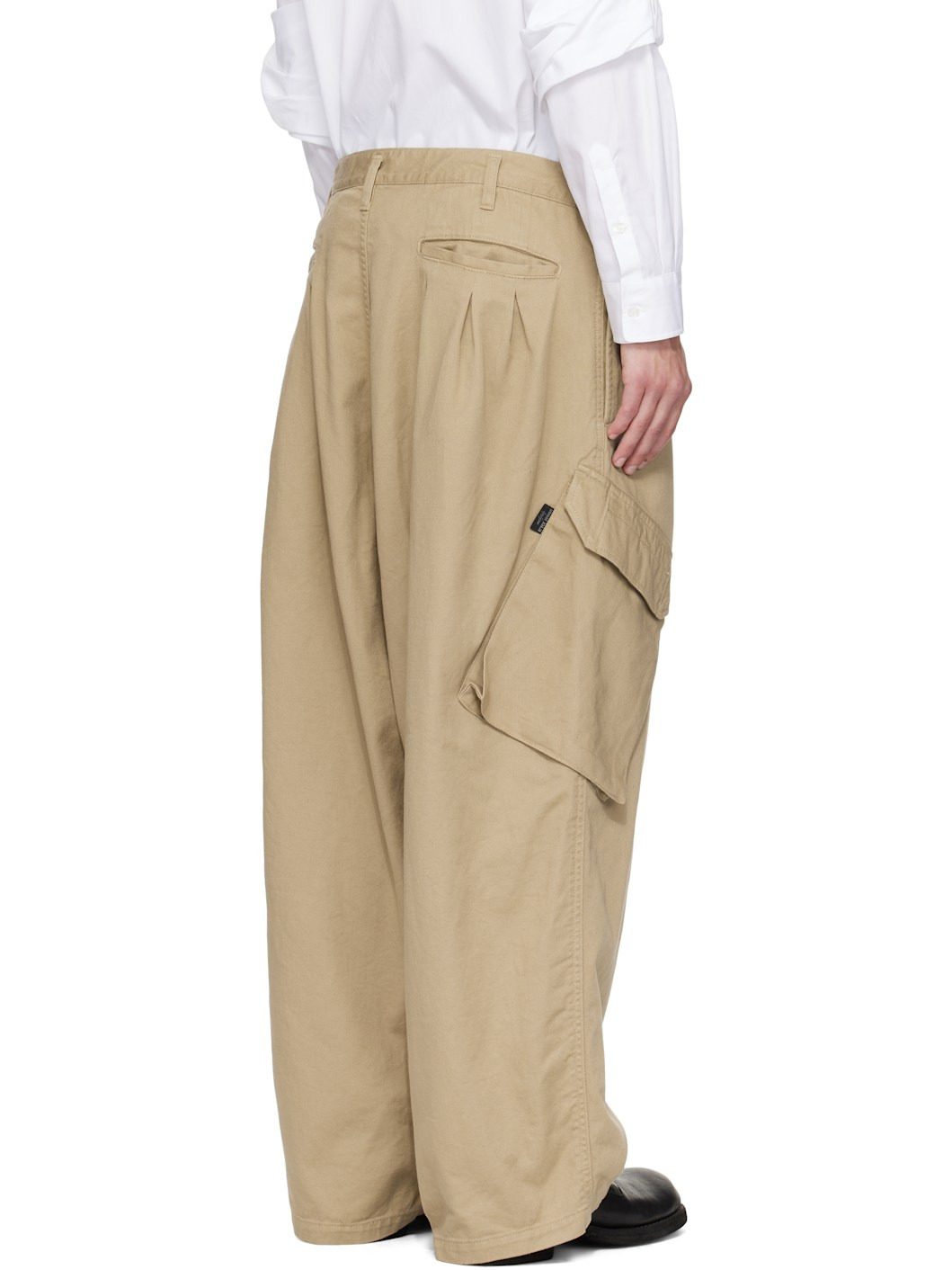 Beige BS Katsuragi 12Tuck Work Cargo Pants - 3