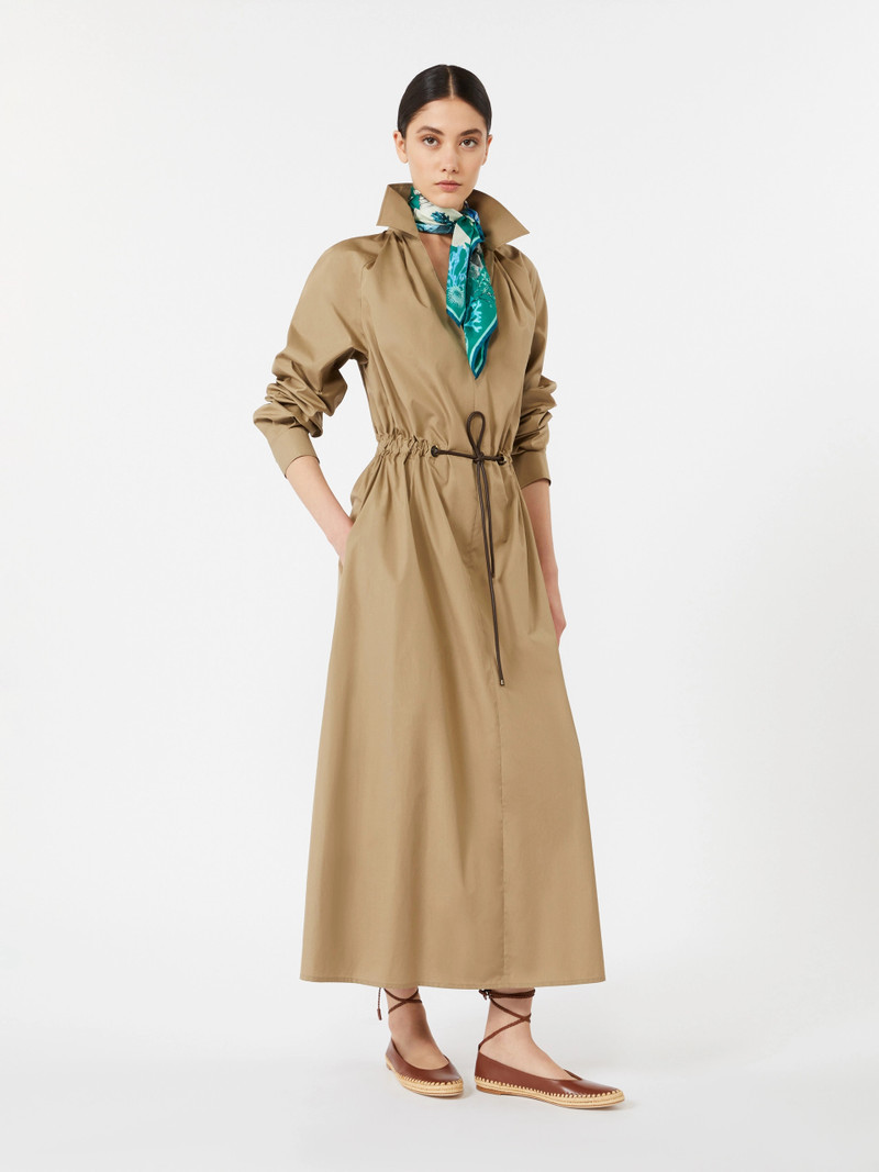 Max Mara PEDAGGI Cotton poplin dress - KAKI outlook