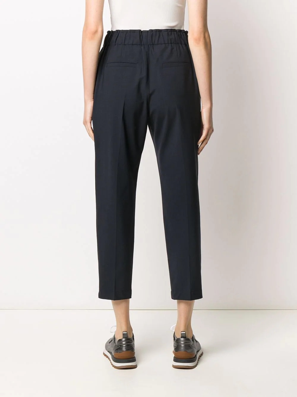 side stripe cropped trousers - 4