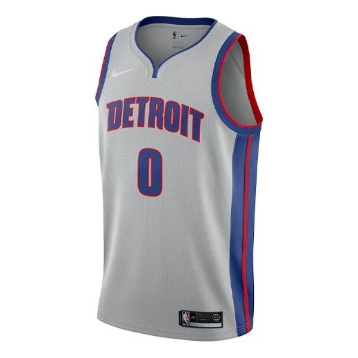 Men's Nike NBA Retro Basketball Jersey/Vest SW Fan Edition Detroit Pistons No. 0 Gray 877204-007 - 1