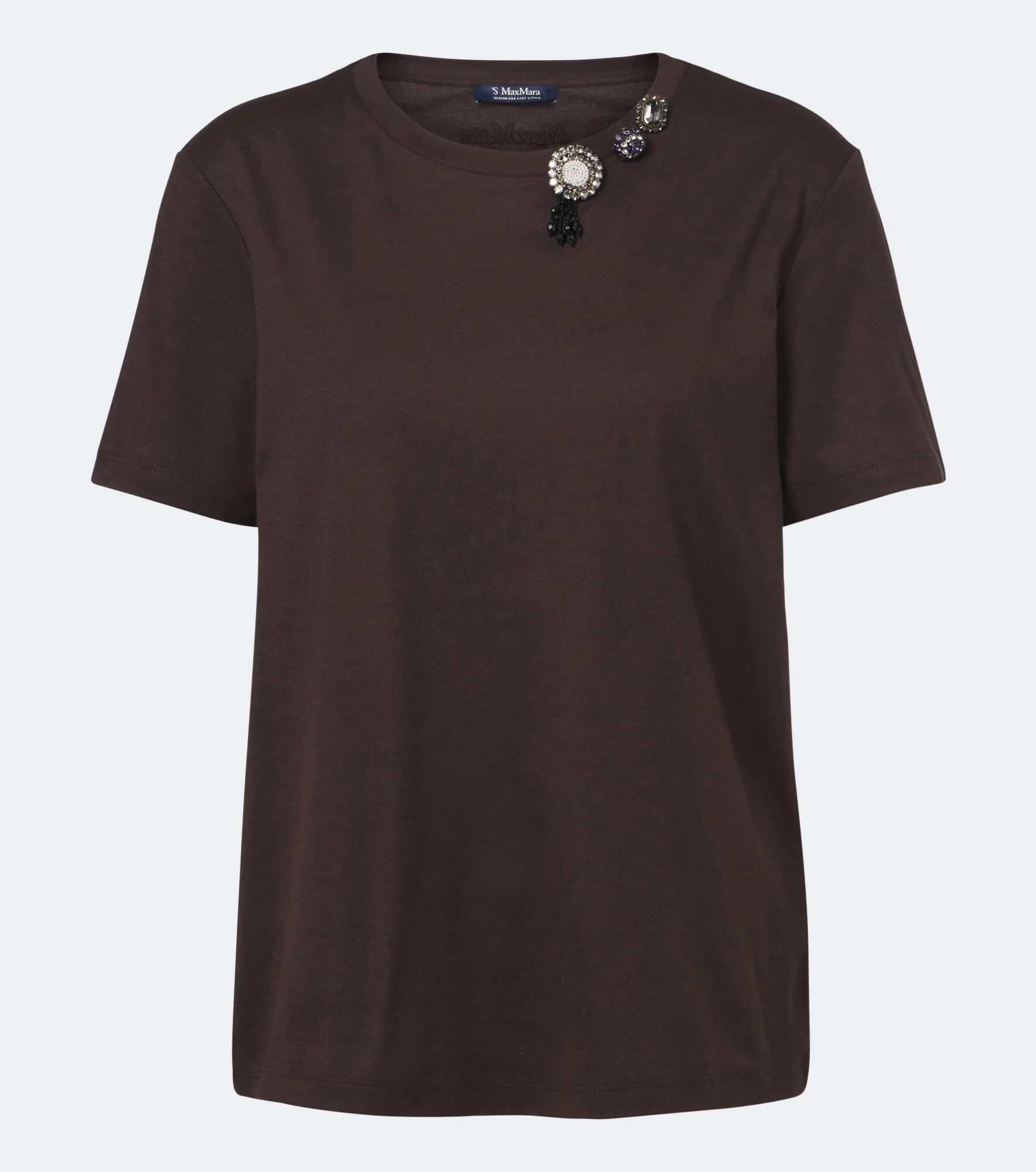 Embellished cotton-blend jersey T-shirt - 1