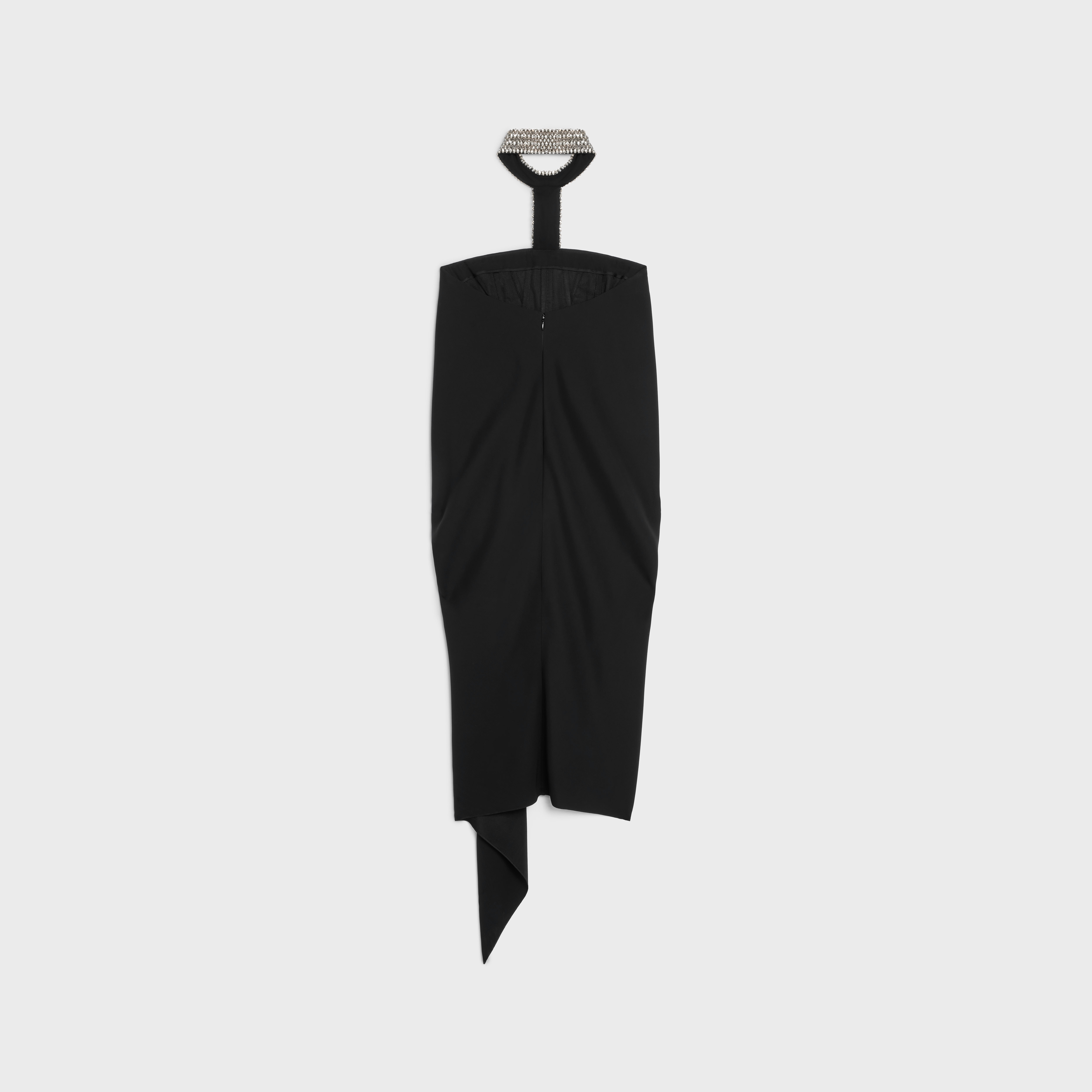 Embroidered harness dress in Satin back crepe - 2