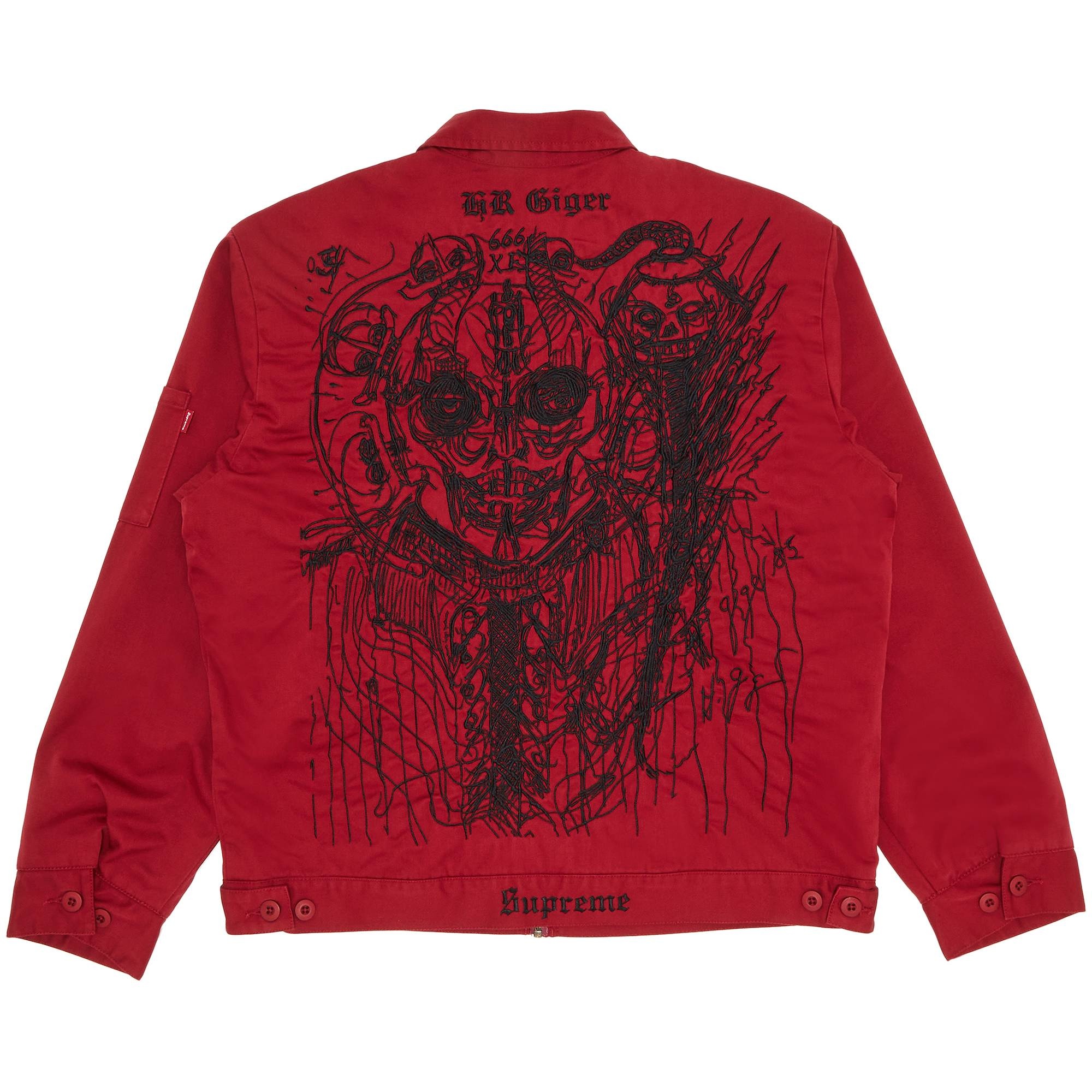 Supreme H.R. Giger Embroidered Work Jacket 'Red'