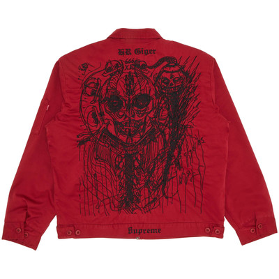 Supreme Supreme H.R. Giger Embroidered Work Jacket 'Red' outlook
