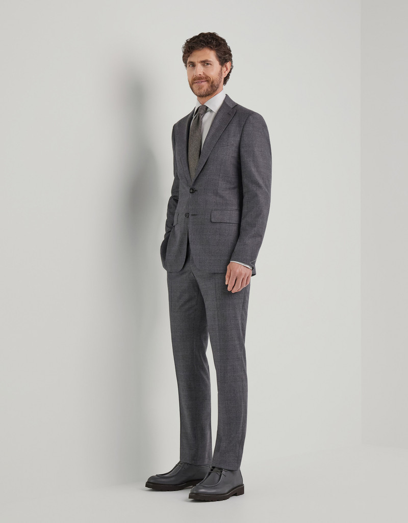 GREY AND BROWN MODERN FIT SUIT IN PURE 150'S WOOL 3