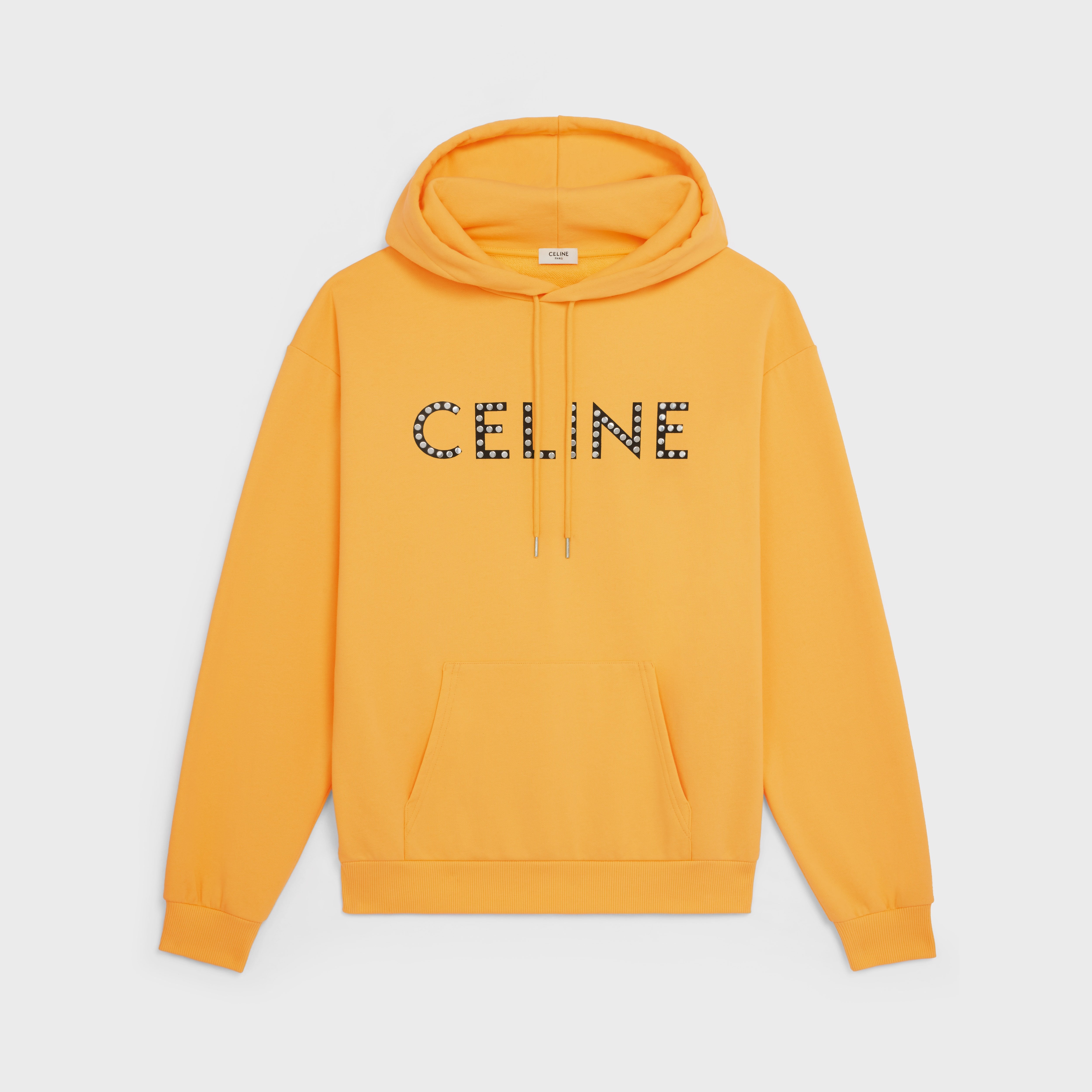 LOOSE CELINE HOODIE IN COTTON FLEECE WITH STUDS - 1