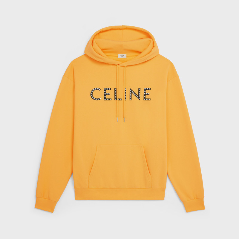 LOOSE CELINE HOODIE IN COTTON FLEECE WITH STUDS 1