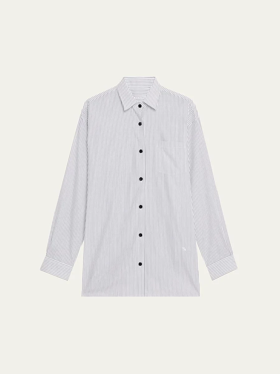 Striped A-Line Tunic Shirt - 1