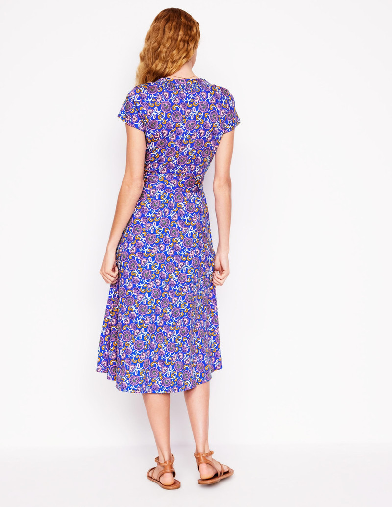 Sara Jersey Shirt Dress-Gallery Blue, Garden Vine 4