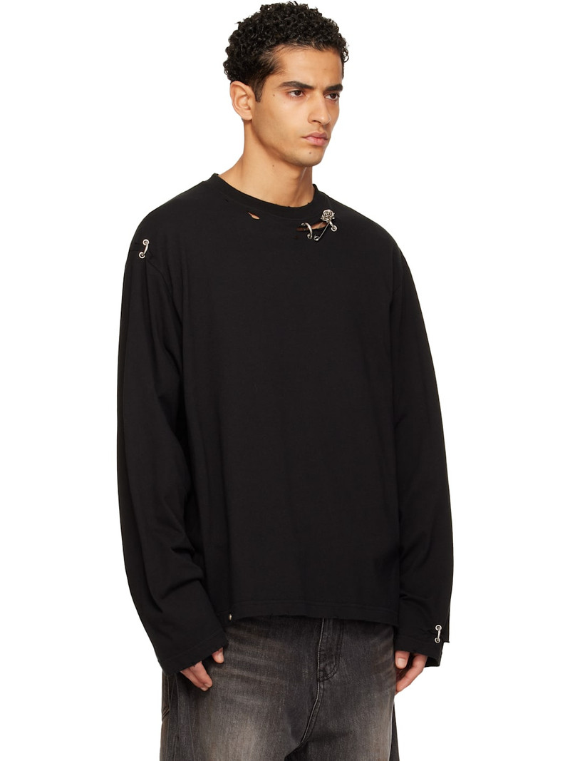 Black Rose & Piercing Long Sleeve T-shirt 2
