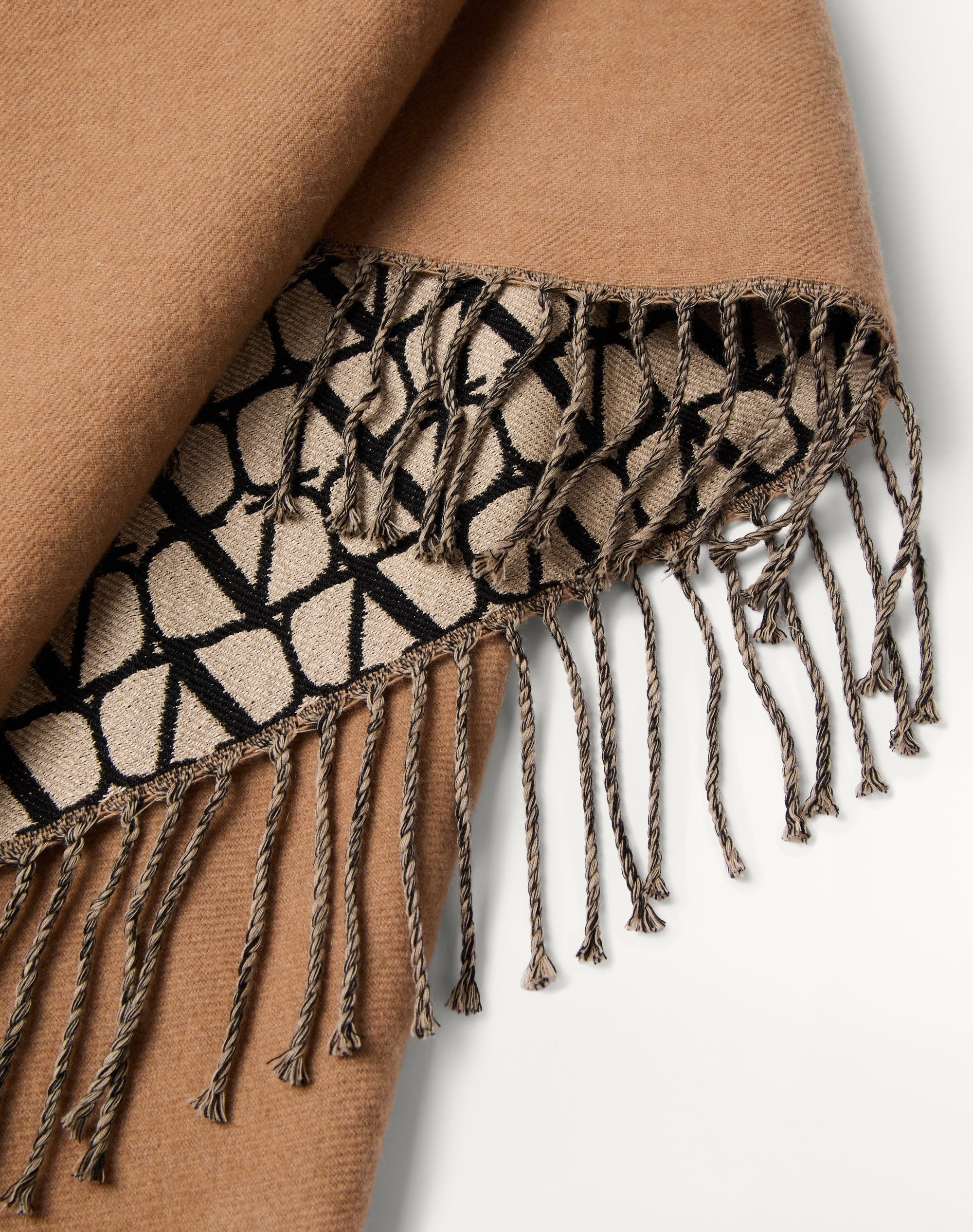 DOUBLE TOILE ICONOGRAPHE PONCHO IN WOOL, SILK AND CASHMERE - 3
