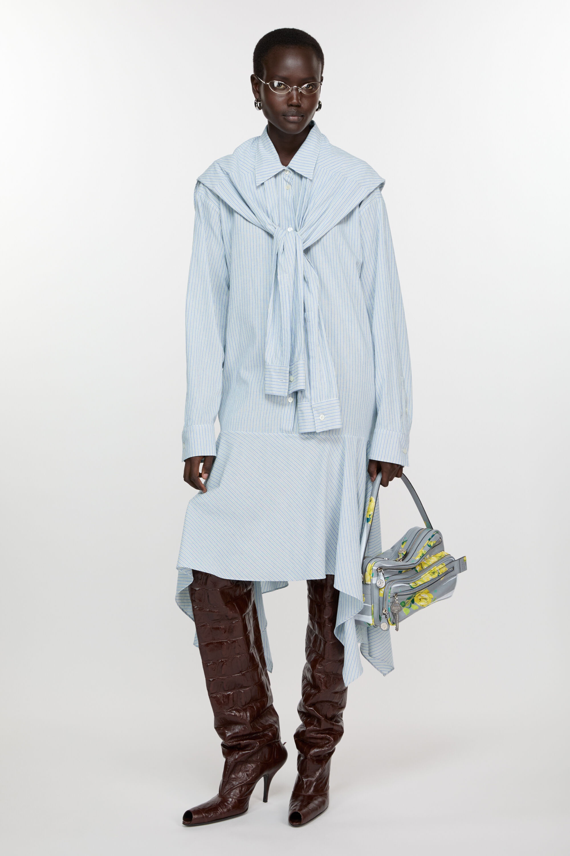 Layered dress - Blue/white - 4