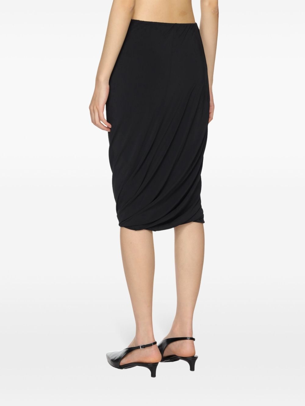 draped-detailed midi skirt - 4