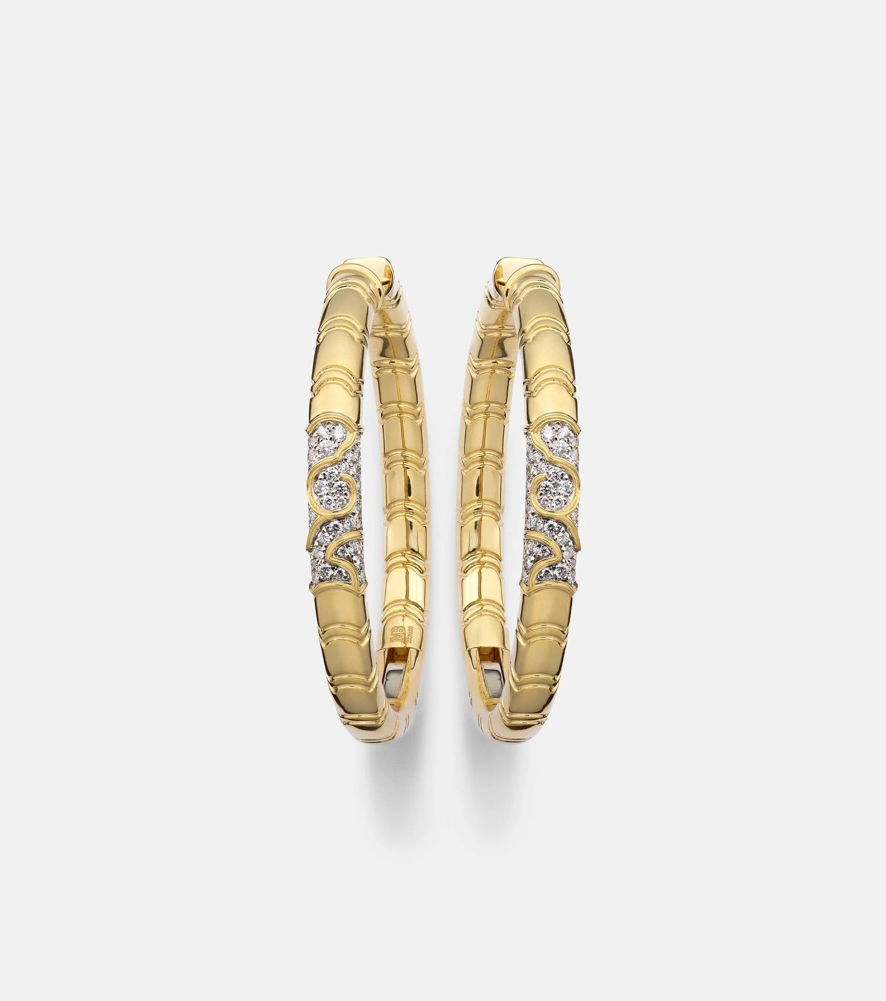 Ondine 18kt yellow gold hoop earrings with diamonds - 1
