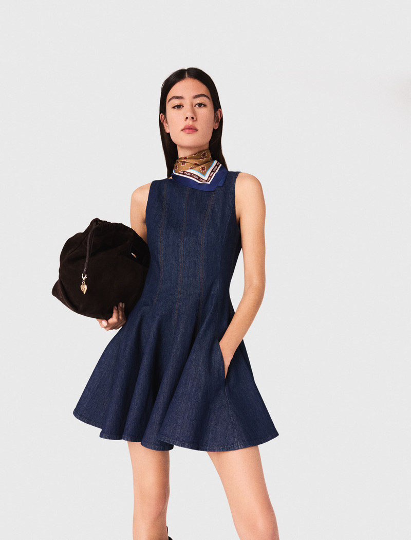 Mini denim dress with ruffles 5
