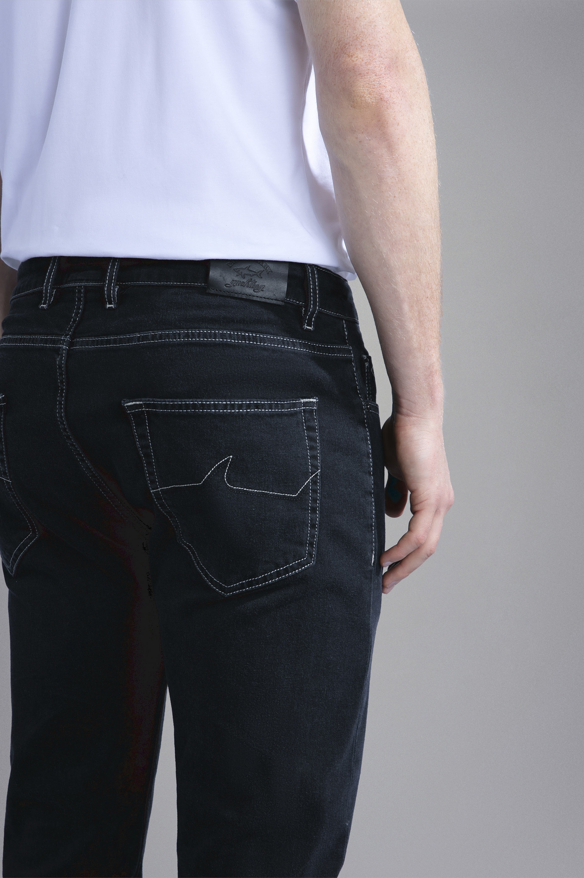 BLACK RIVET STRETCH COTTON JEANS - 4