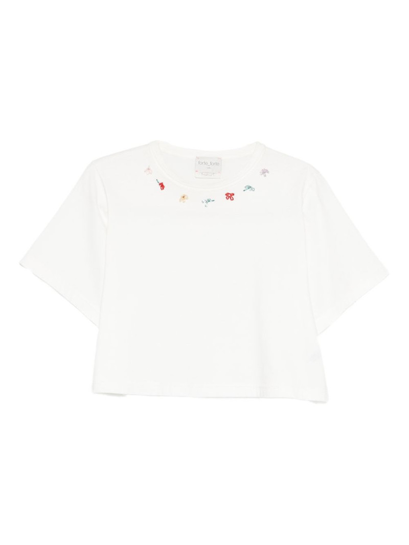 flower-detail T-shirt 1