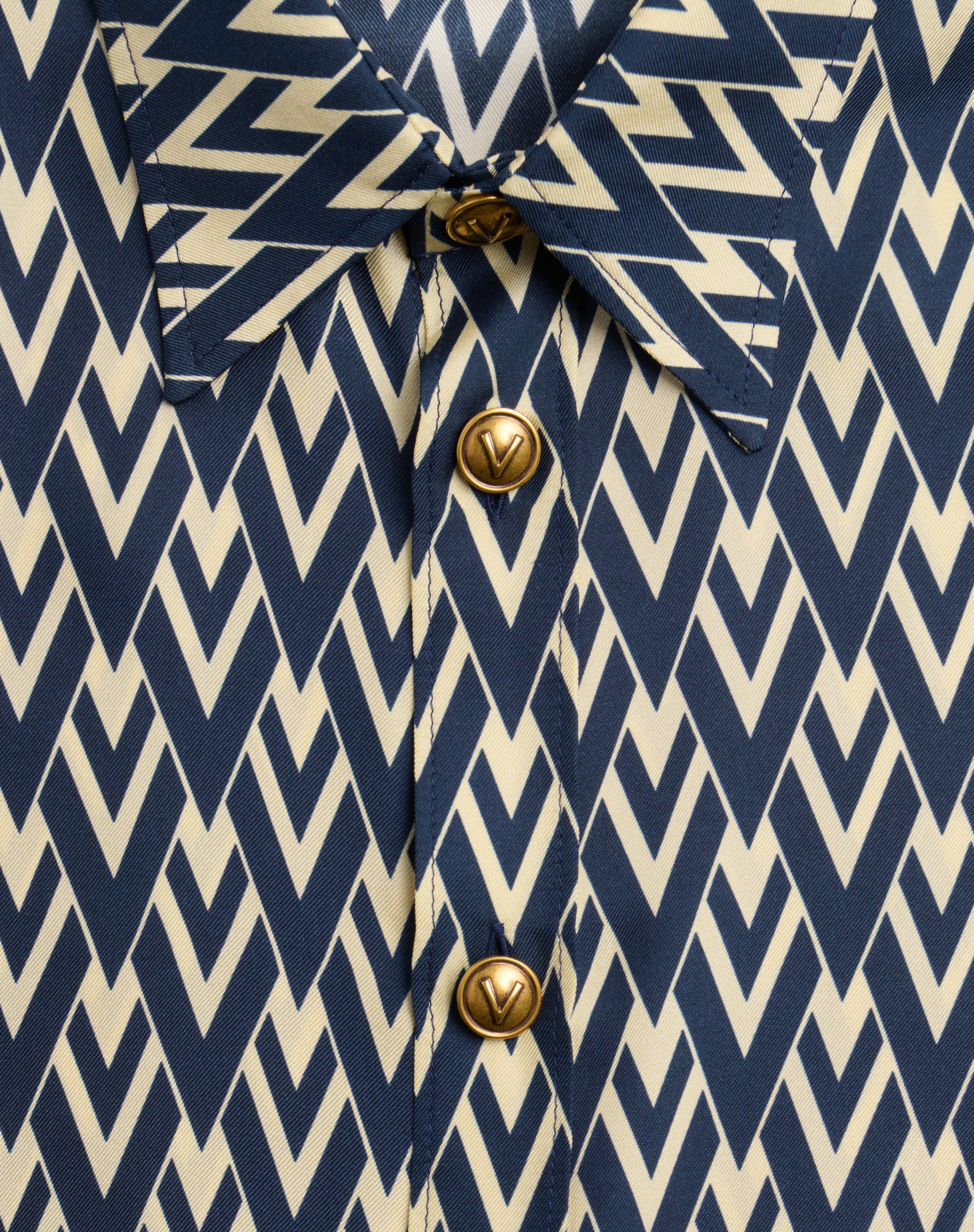 SILK TWILL SHIRT WITH TOUTE LA V PRINT - 3