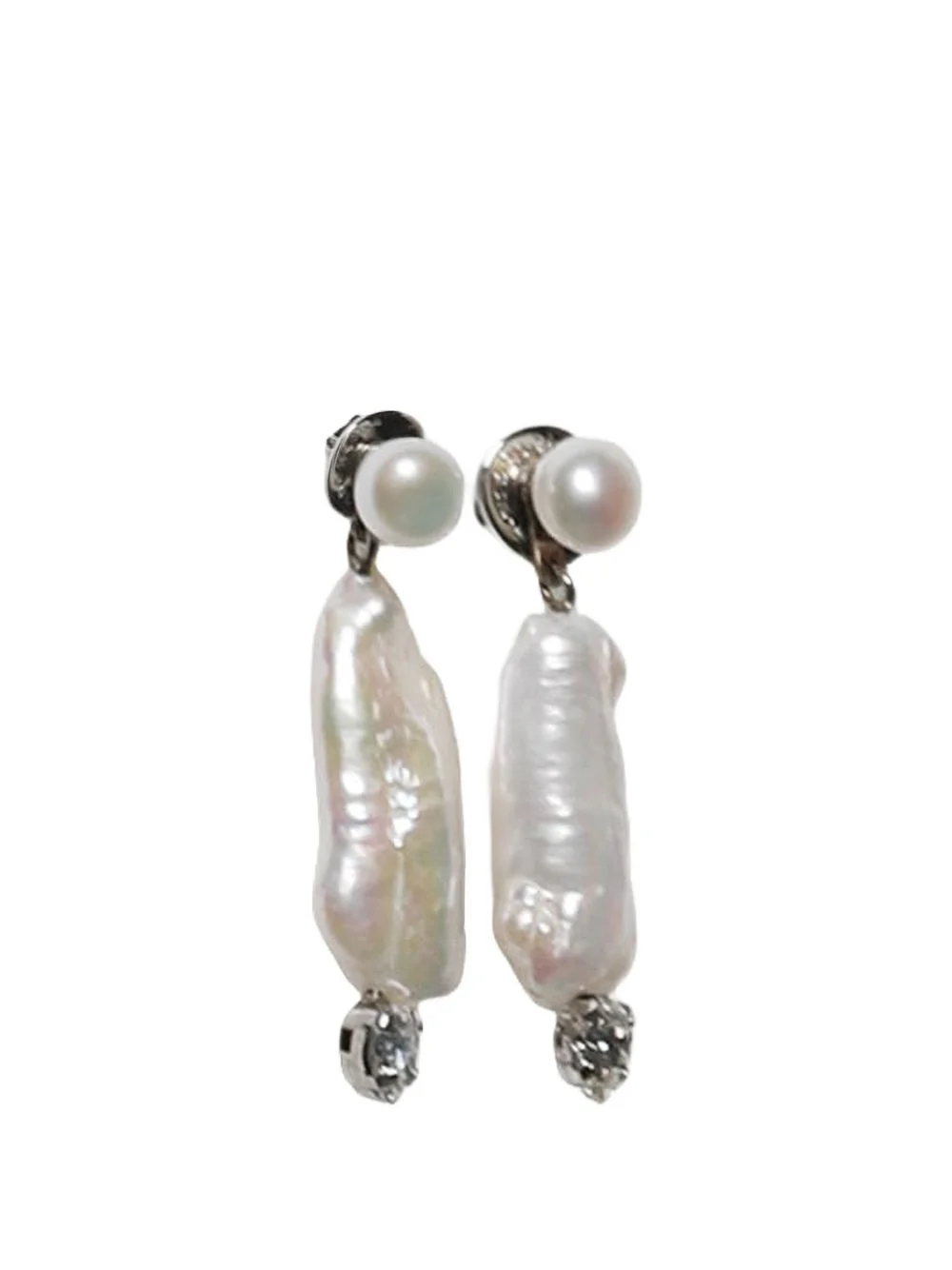 pearl crystal earrings - 1