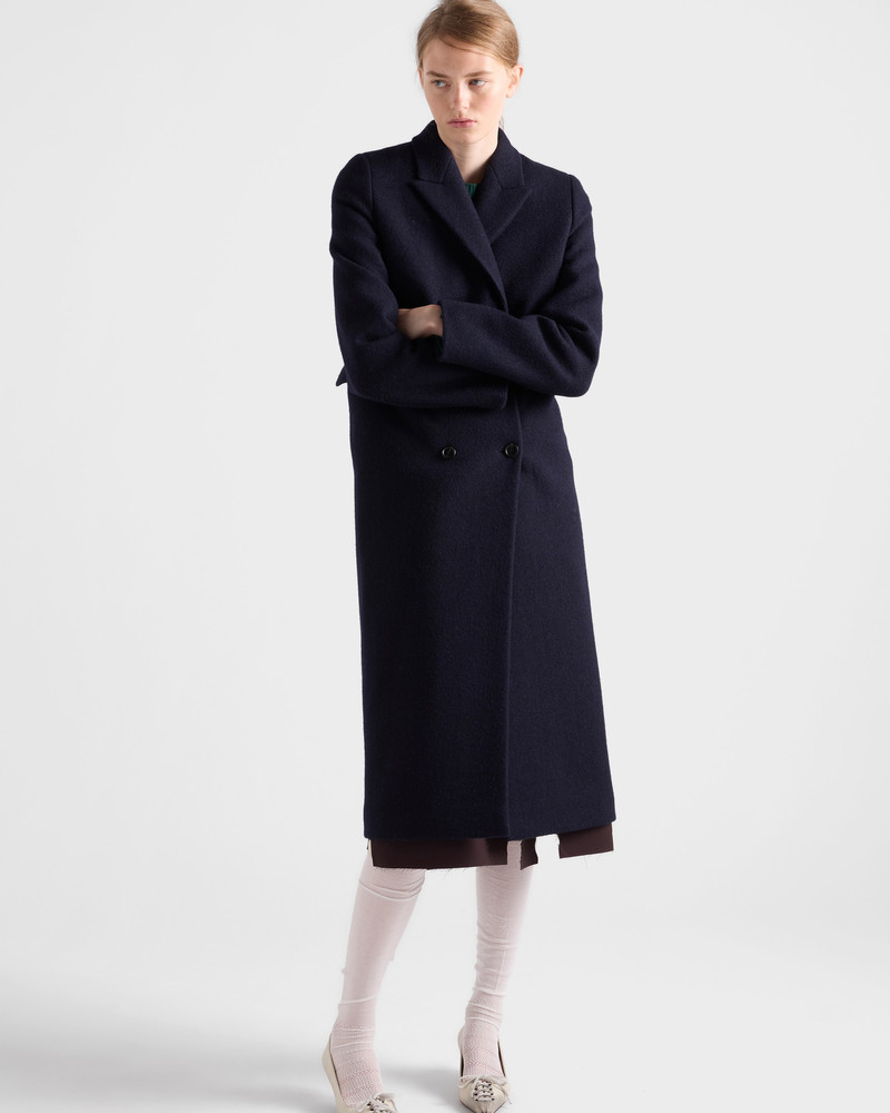 Double-breasted Shetland wool coat 6