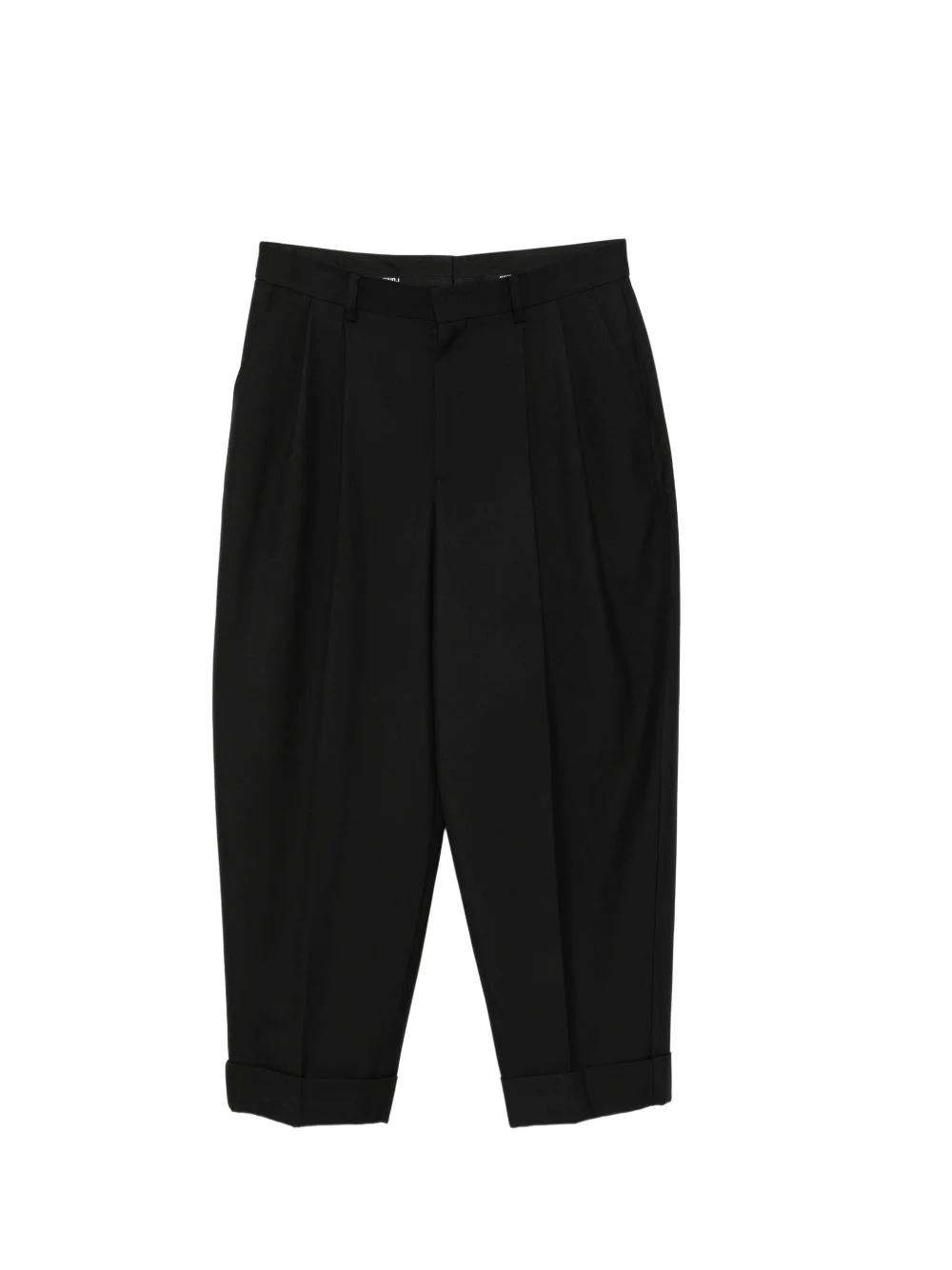pleated turn-up trousers - 1