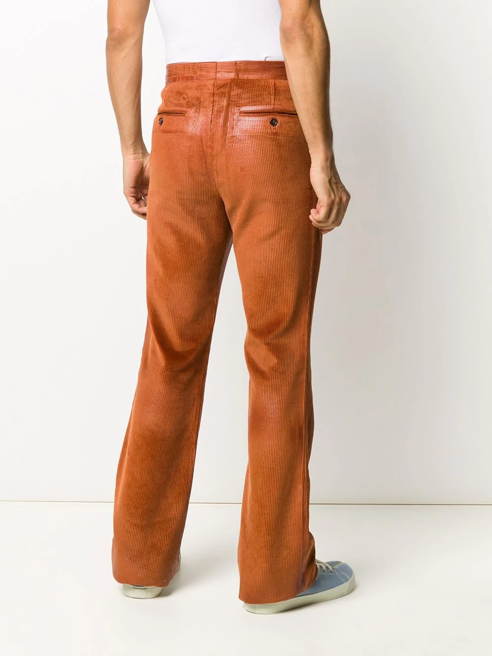 corduroy flared trousers - 4