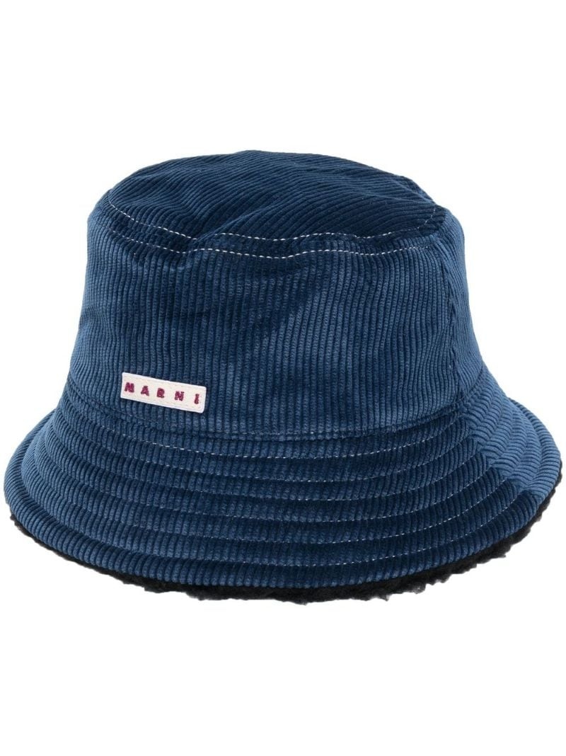 logo-patch corduroy bucket-hat - 1