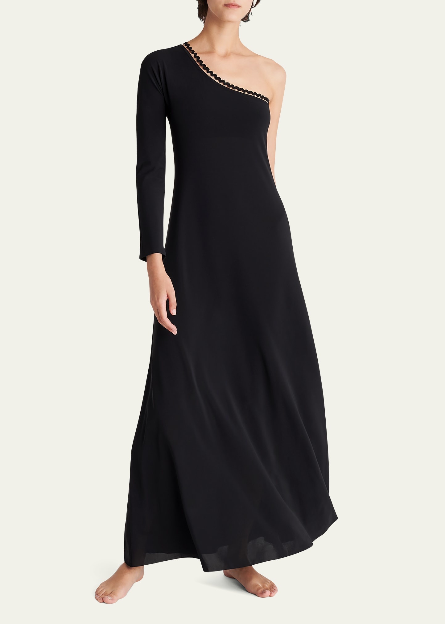 Play One-Shoulder Ric Rac-Trim Long Dress - 2